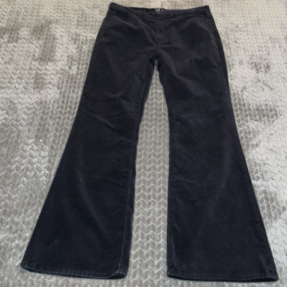 GAP ‘70’s Flare Black Crushed Velvet/Velour Pants.  Size 12/31. - Picture 6 of 11